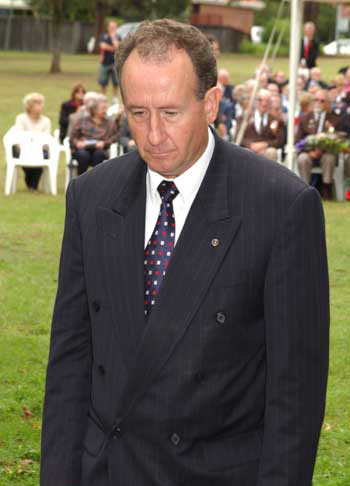 Member for Lowe John Murphy taking a moment to remeber all those who gave their lives