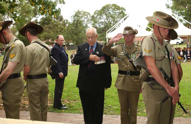 Rusty Priest and Major Bernard Hayes paying their respect